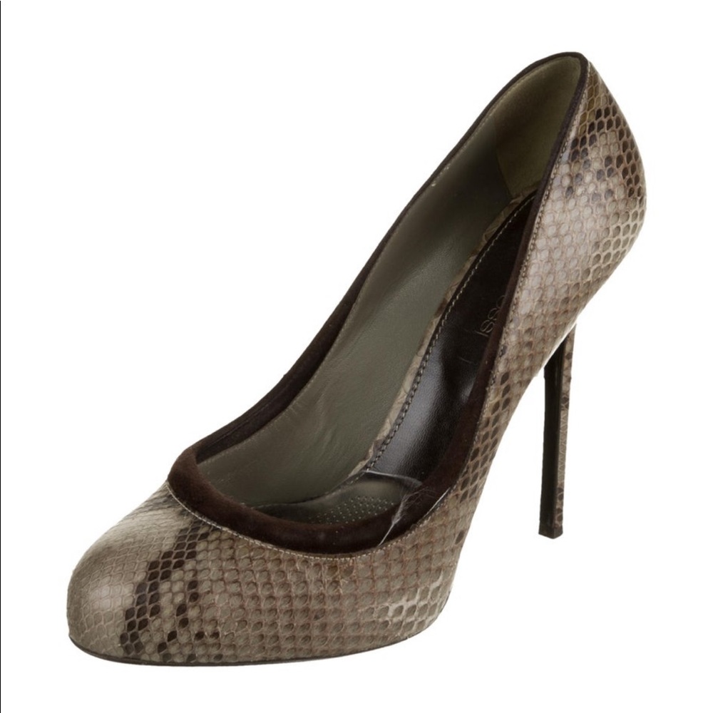 Sergio Rossi Embossed Python Leather Round Toe - image 3